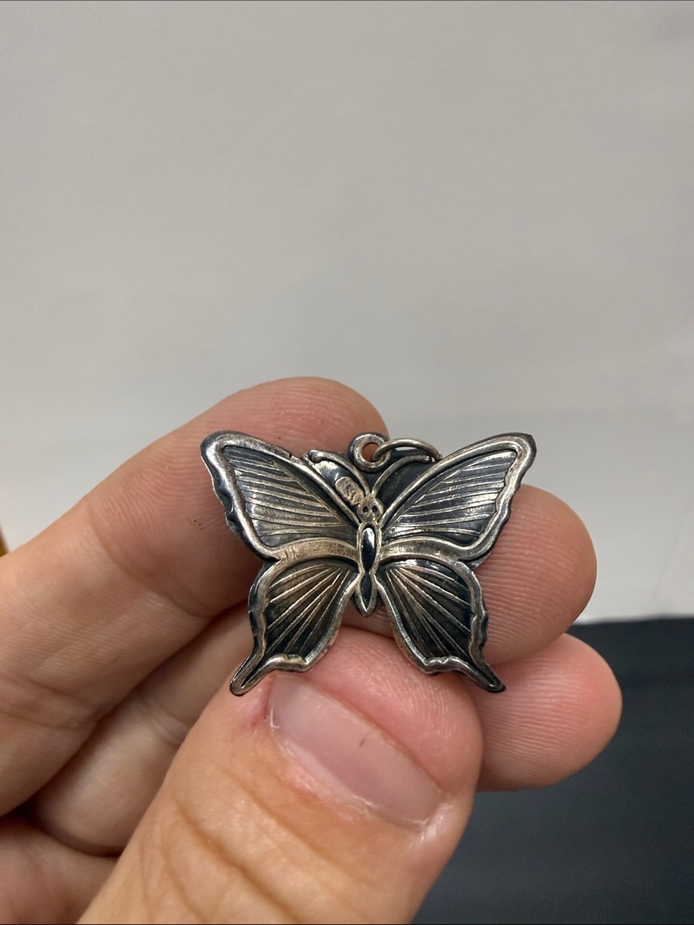 Sterling Silver Butterfly Pendant Necklace Charm - Silver
